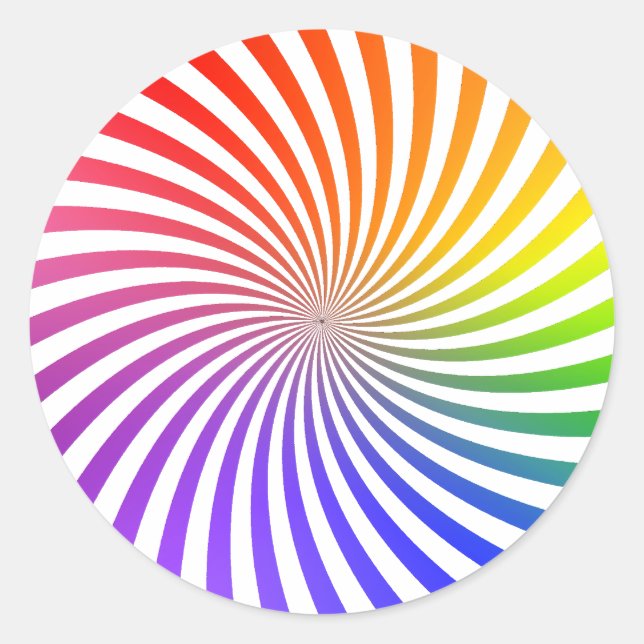 Colourful Spiral Design: Classic Round Sticker (Front)