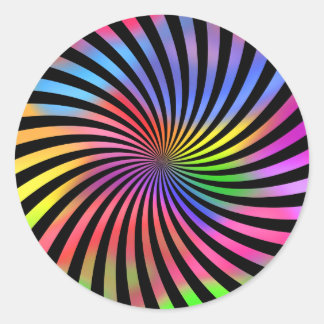 Colourful Spiral Design: Classic Round Sticker