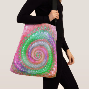 Colourful Spiral Fractal Crossbody Bag