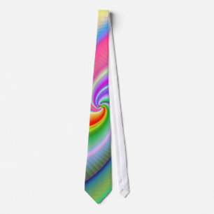 Colourful Spiral Fractal Tie