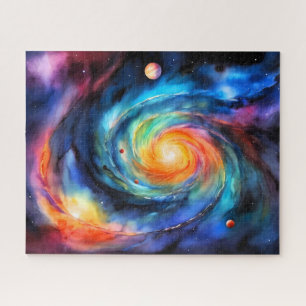 Colourful Spiral Galaxy Outer Space Jigsaw Puzzle