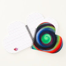 Colourful spiral heart notebook
