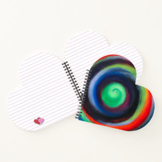 Colourful spiral heart notebook