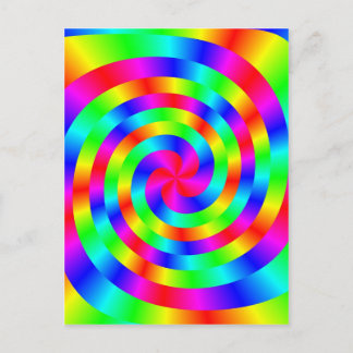 colourful spiral mandala postcard