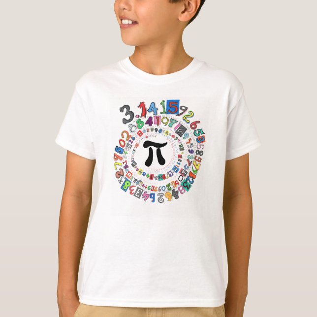 Colourful sPiral of Digits of Pi T-Shirt (Front)