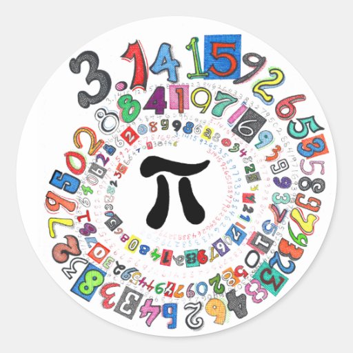 Image of Colourful sPiral of Pi Calculated Classic Round Sticker