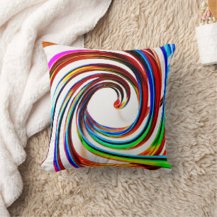 Colourful Spiral Pattern Art Cushion