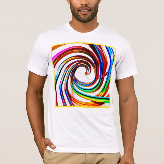 Colourful Spiral Pattern Art T-Shirt (Front)