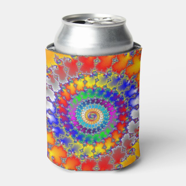 Colourful Spiral Pattern Can Cooler (Can Front)