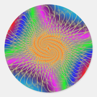 Colourful Spiral Pattern Classic Round Sticker