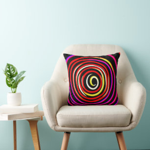 Colourful Spiral Pattern Cushion