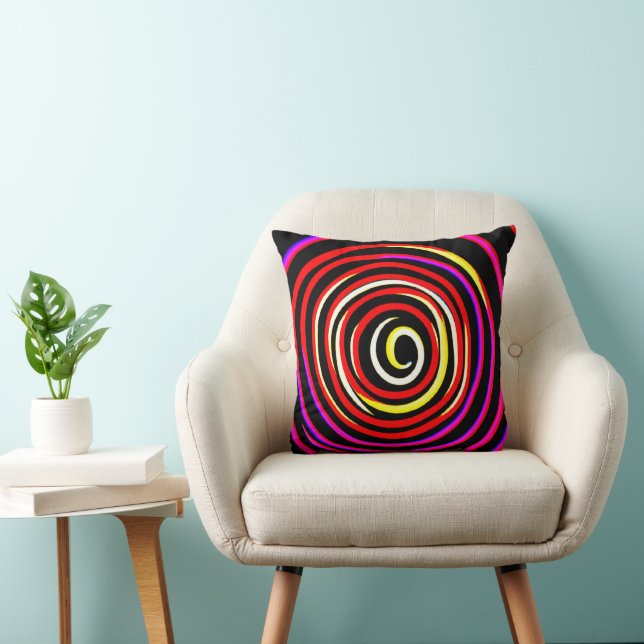 Colourful Spiral Pattern Cushion (Chair)