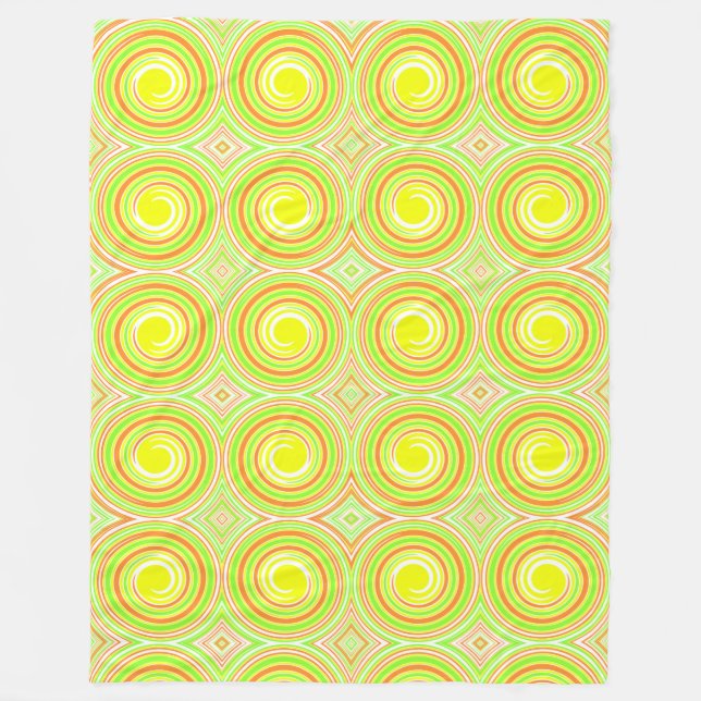Colourful Spiral Pattern Fleece Blanket (Front)