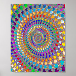 Colourful Spiral Pattern Poster