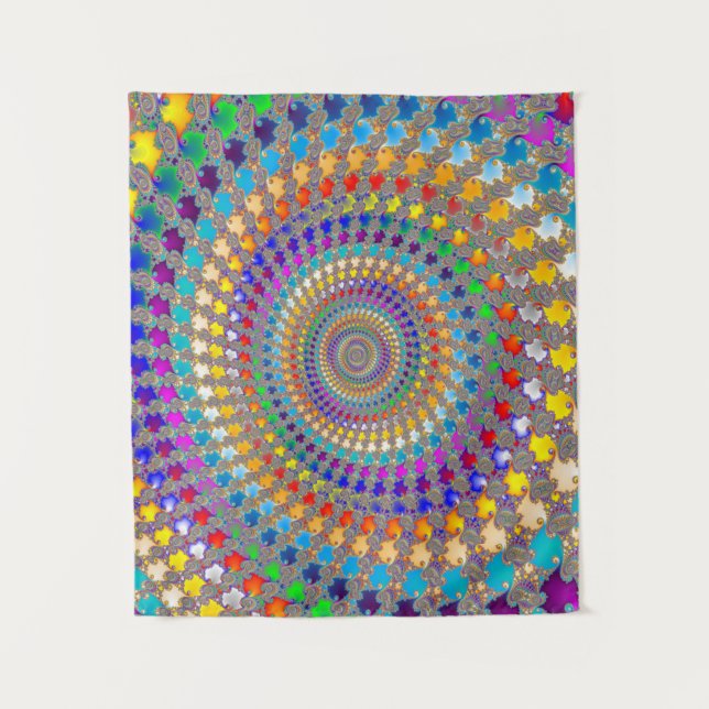 Colourful Spiral Pattern Tapestry (Front)