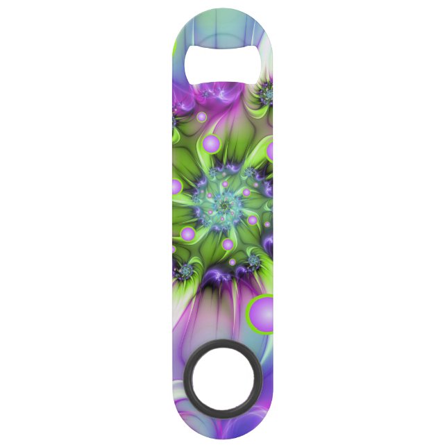 Colourful Spiral Round Shapes Abstract Fractal Art (Front)