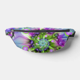 Colourful Spiral Round Shapes Abstract Fractal Art Bum Bags