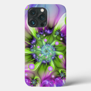 Colourful Spiral Round Shapes Abstract Fractal Art iPhone 13 Pro Case