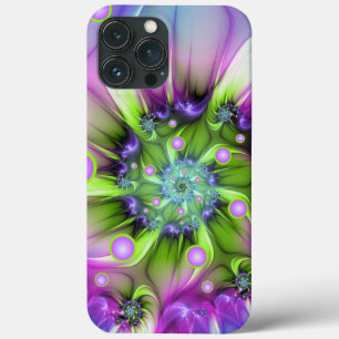 Colourful Spiral Round Shapes Abstract Fractal Art iPhone 13 Pro Max Case