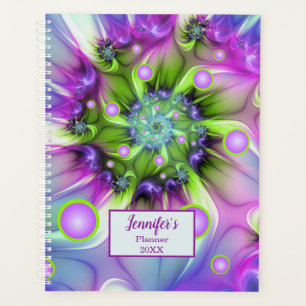 Colourful Spiral Round Shapes Abstract Fractal Nam Planner