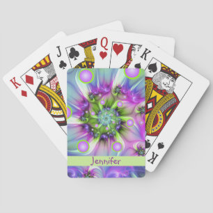 Colourful Spiral Round Shapes Abstract Fractal Nam Playing Cards