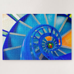 Colourful Spiral Staircase 1000+ Jigsaw Puzzle
