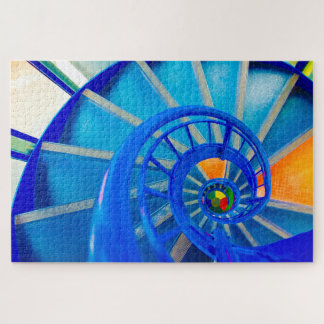 Colourful Spiral Staircase 1000+ Jigsaw Puzzle