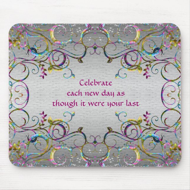 Colourful Spiral Swirl Patterns - Celebration Mouse Mat (Front)