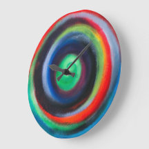 Colourful spiral wall clock