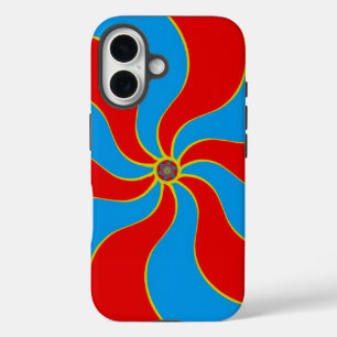 Colourful Spiral Wave Pattern iPhone 16 Case