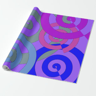Colourful spirals, swirly patterns wrapping paper