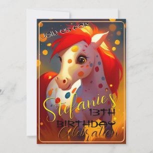 Colourful Spirit Pony 20 Birthday Invitation