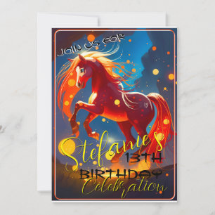 Colourful Spirit Pony 22 Birthday Invitation