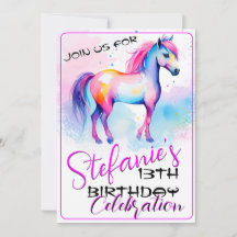 Colourful Spirit Pony 2 Birthday Invitation