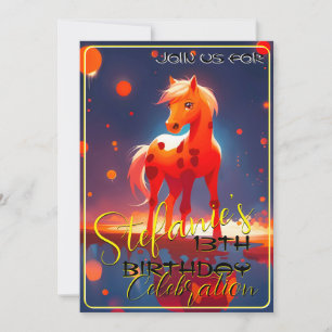 Colourful Spirit Pony 35 Birthday Invitation