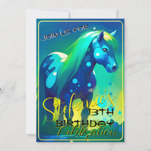 Colourful Spirit Pony 36 Birthday Invitation