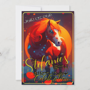 Colourful Spirit Pony 38 Birthday Invitation