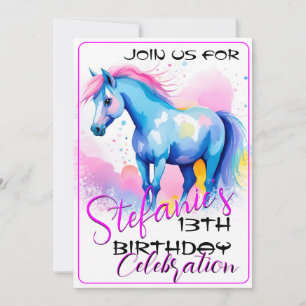 Colourful Spirit Pony 3 Birthday Invitation