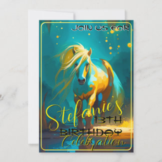 Colourful Spirit Pony 40 Birthday Invitation