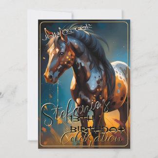 Colourful Spirit Pony 62 Birthday Invitation