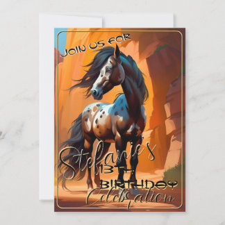 Colourful Spirit Pony 65 Birthday Invitation