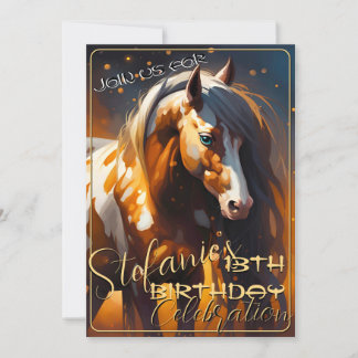 Colourful Spirit Pony 70 Birthday Invitation