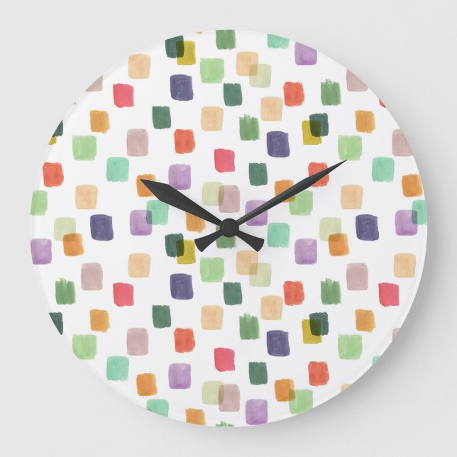 Colourful Splash: Abstract Seamless Background Large Clock (Front)