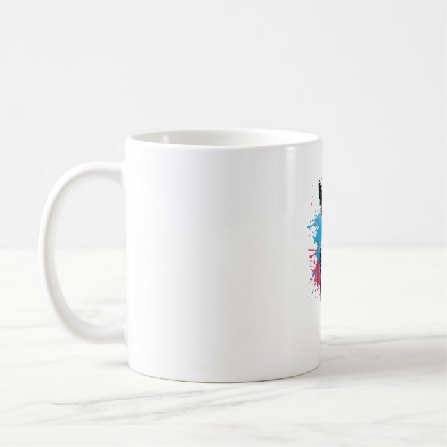 Colourful Splash Art Cute Dutch Rabbit Lover  Coffee Mug (Left)