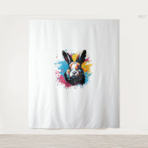 Colourful Splash Art Cute Dutch Rabbit Lover  Tapestry