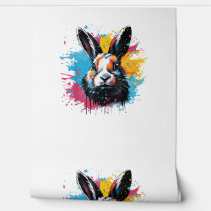 Colourful Splash Art Cute Dutch Rabbit Lover  Wallpaper