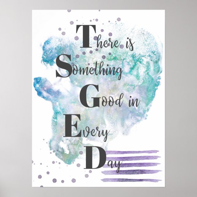 Colourful Splash Art Inspirational Quote Poster (Front)