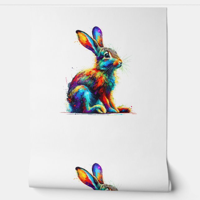Colourful Splash Art Jackrabbit Jackrabbits  Wallpaper (Unrolling)