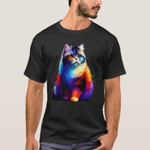 Colourful Splash Art Munchkin Cat Munchkins Sausag T-Shirt