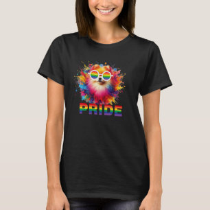 Colourful Splash Art Pomeranian Portrait Pom Puppy T-Shirt